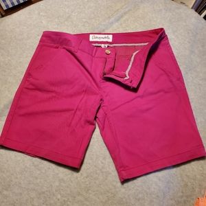 Bright pink flat front shorts